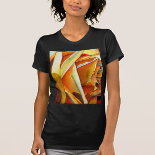 Gul ros originalblomma av vattenfärgskonst t-shirt