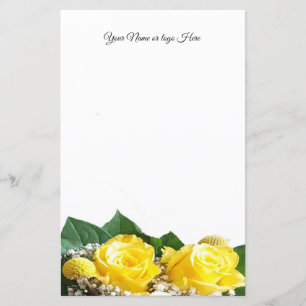 Gul ros Personlig Stationery