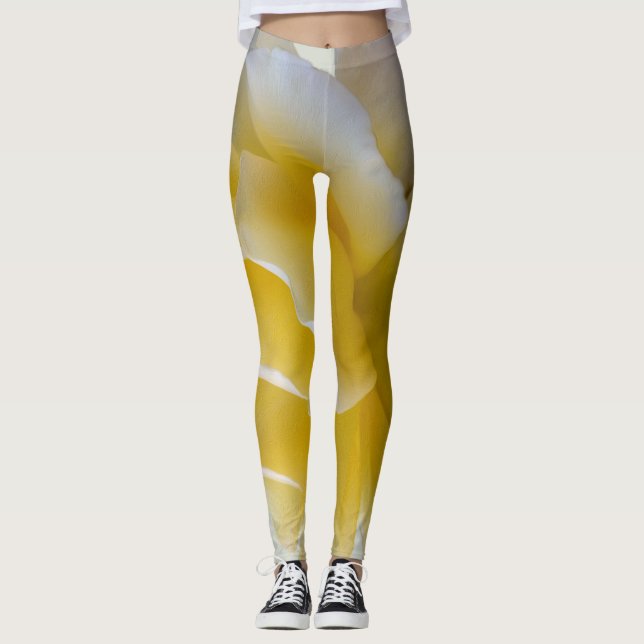 Gul ros petals leggings (Framsida)