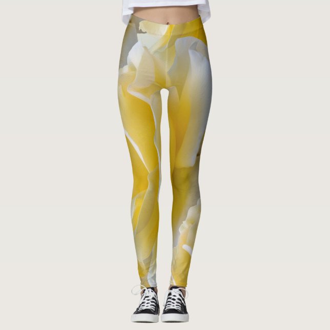 Gul ros petals leggings (Framsida)