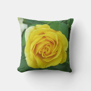 Gul ros Photo Pillow Nature Älskare Gardeners Kudde