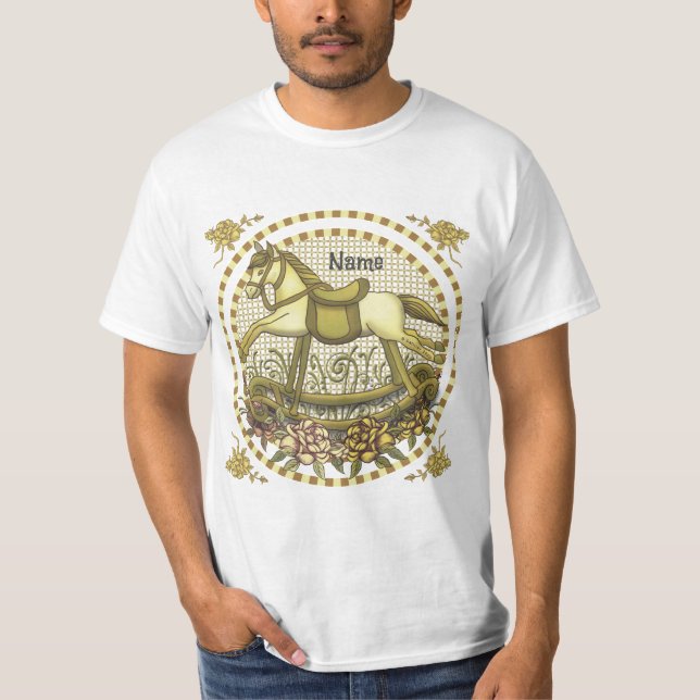 Gul ros Rocking Horse T Shirt (Framsida)