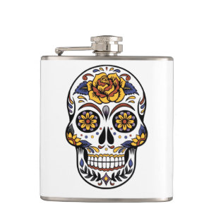 Gul ros Sugar Skull Fickplunta