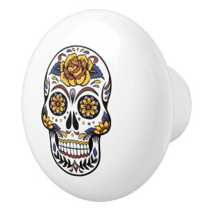 Gul ros Sugar Skull Knopp
