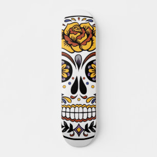 gul ros Sugar Skull Mini Skateboard Bräda 18,5 Cm