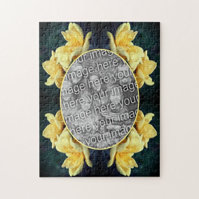 Gul ros Trio Ram Skapar ditt eget foto Pussel (Vertikal)