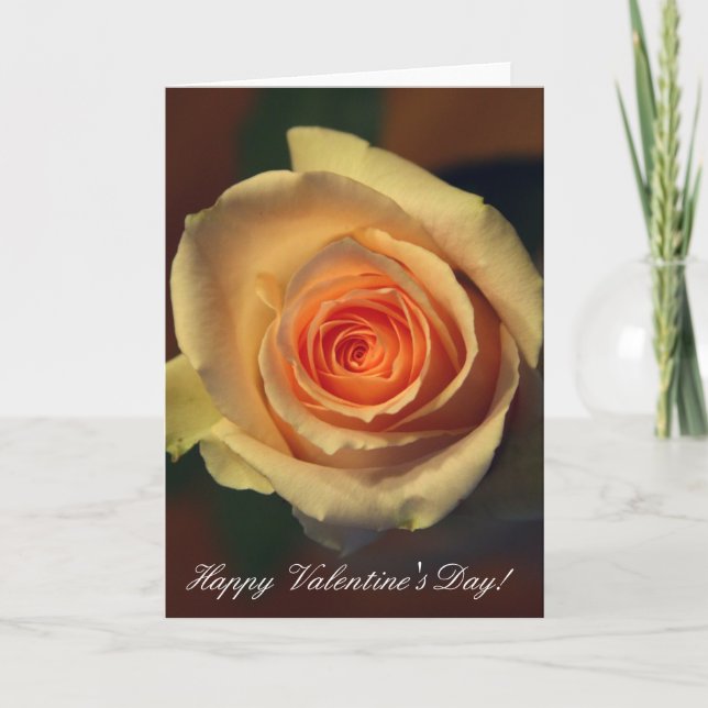 Gul ros Valentine Card Helgkort (Framsida)