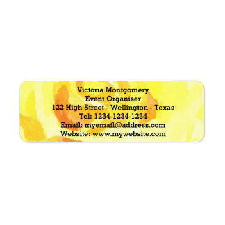 Gul ros vattenfärgsetiketter returadress etikett