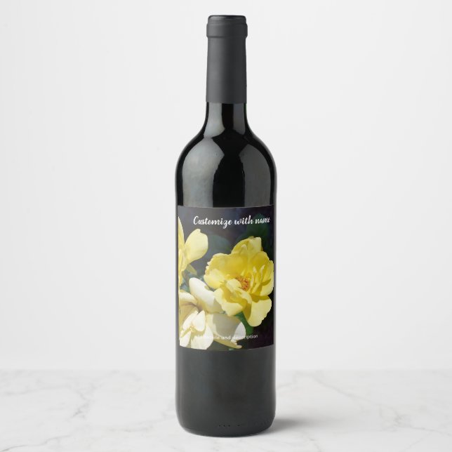 Gul Ros Vin Etikett (Framsida)