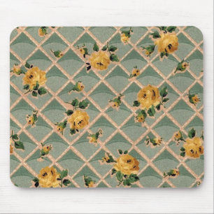 Gul ros Vintage Tapet - Mousepad Musmatta
