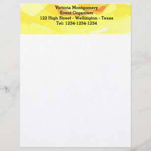 gul ros Watercolor Letterhead Brevhuvud