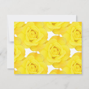 Gul ros White Guld Blommigt Flowers Mönster OSA Kort