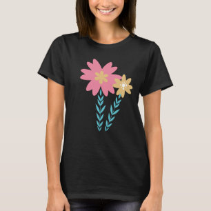Gul Rosa Blommig Trädgård Tank Top T Shirt