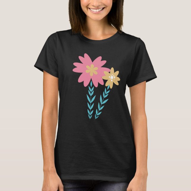 Gul Rosa Blommig Trädgård Tank Top T Shirt (Framsida)