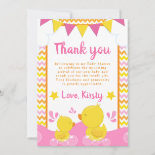 Gul & Rosa Gummianka Prickig Baby Shower Tack Kort