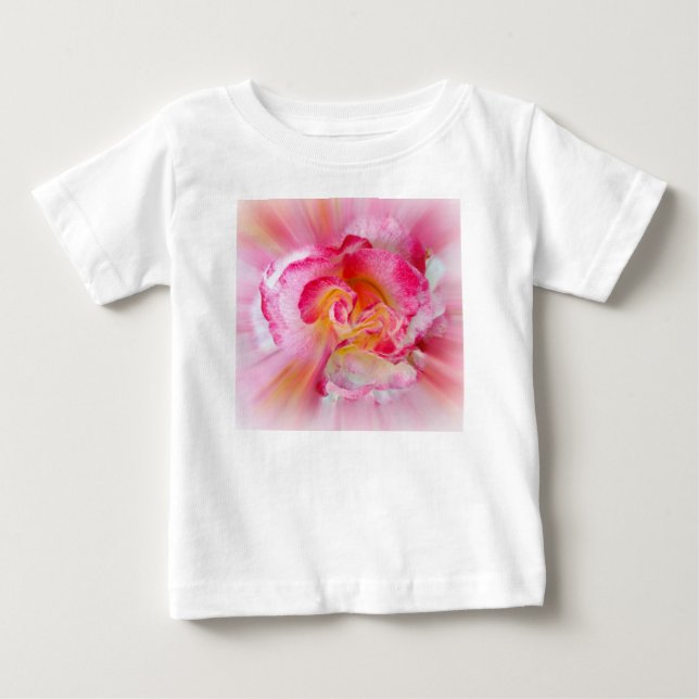 gul rosa ros tee shirt (Framsida)