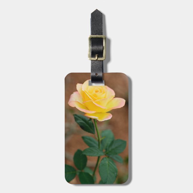 Gul rosblommablommigten blommar ro bagagebricka (Vertikal Framsida)