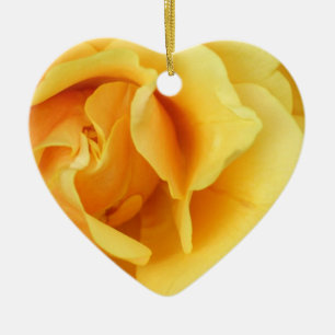 Gul rosblommaprydnad julgransprydnad keramik