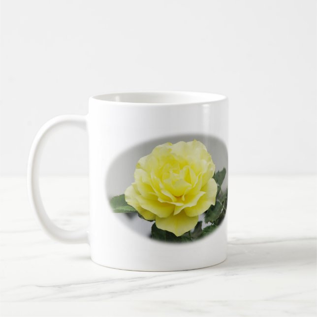 Gul rosmugg kaffemugg (Vänster)