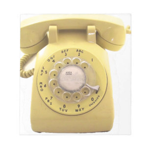 Gul roterande telefon anteckningsblock