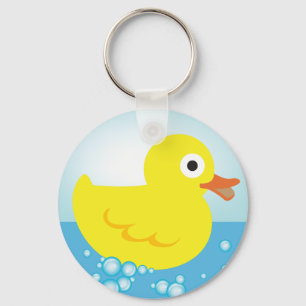 Gul Rubber anka Keychain Nyckelring