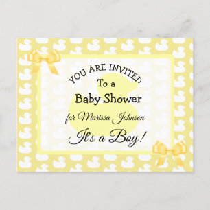 Gul Rubber Duckie Baby'Shower inbjudan