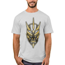 Gul Samurajmaska Grafisk T-Shirt