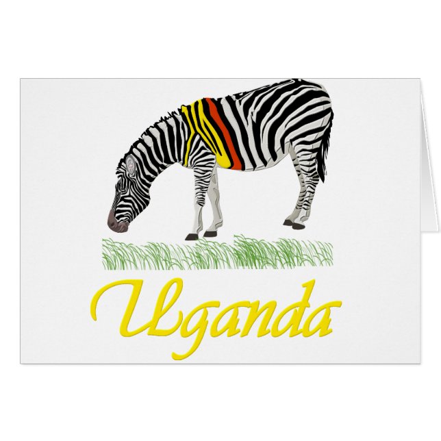 Gul sebraserie hälsningskort (Framsidan Horizontal)