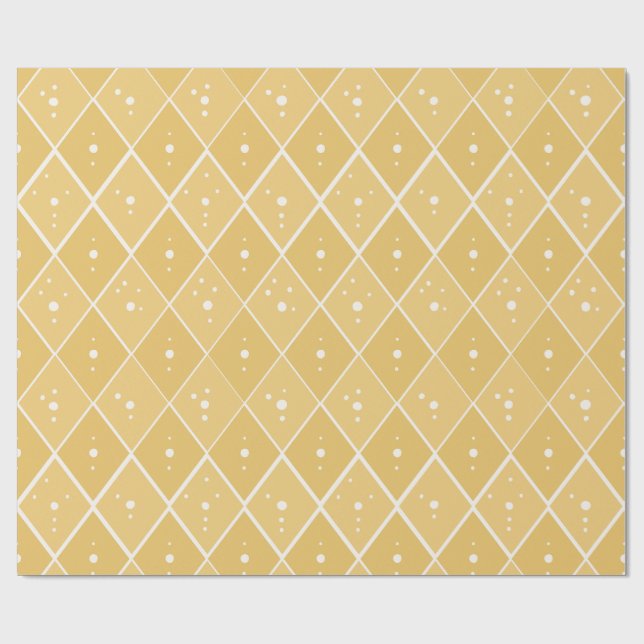 Gul Senap Diamant Modern Skandinavisk  Presentpapper (Platt)