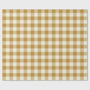 Gul Senap Klassisk Gingham Rutigt Presentpapper