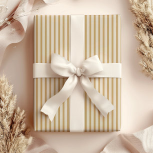 Gul senap/ljusrosa/beige Randig Elegant Presentpapper