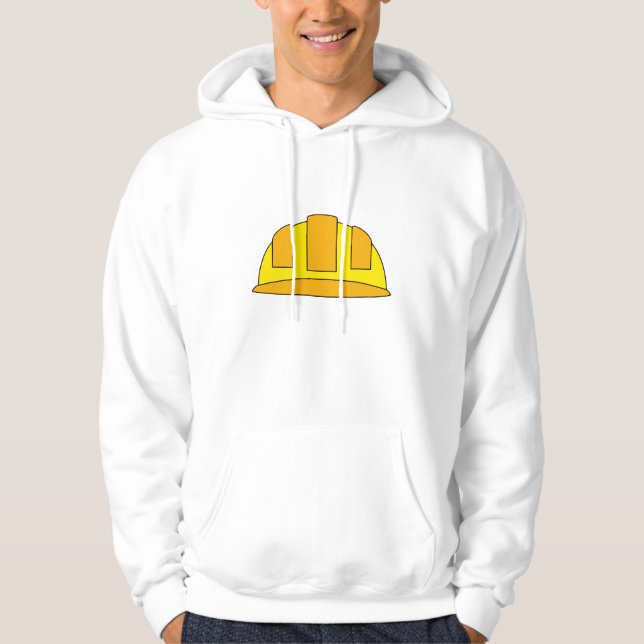 Gul seriefigur med hjälm hoodie (Framsida)