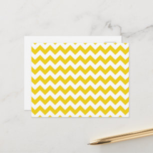 Gul sicksack, gul chevron, geometriskt mönster vykort