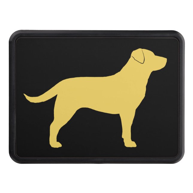 Gul Silhouette för Labrador Retriever Dragkroksskydd (Framsidan)