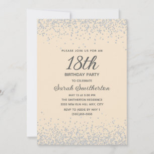 Gul Silver Diamant Glitter 18-årsdag Inbjudningar
