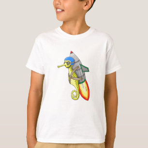 Gul sjöhästar jetpack-ritt t shirt