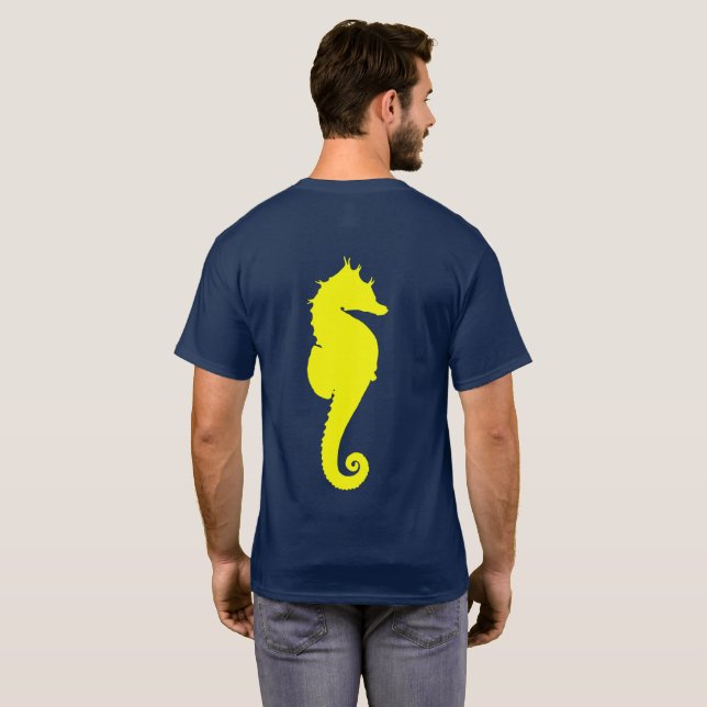 Gul sjöhästar t-shirt (Hel baksida)