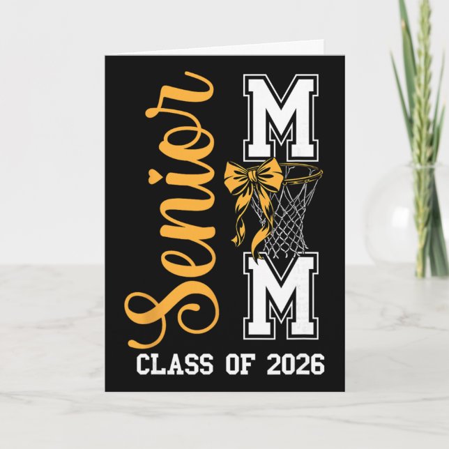 Gul Sketll Båge Senior Mamma Cl Av 2026 Examen Kort (Framsida)