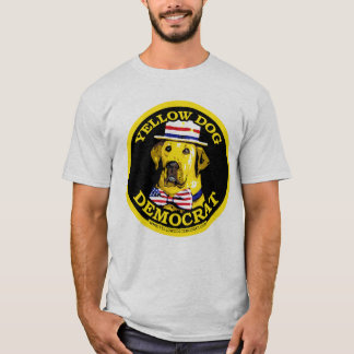 Gul skjorta för hunddemokratsvart t-shirt