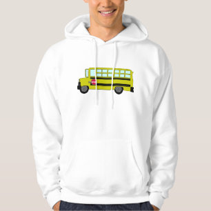 Gul skolbuss med stoppskylt hoodie