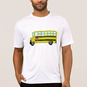Gul skolbuss med stoppskylt t shirt