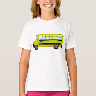 Gul skolbuss med stoppskylt t shirt