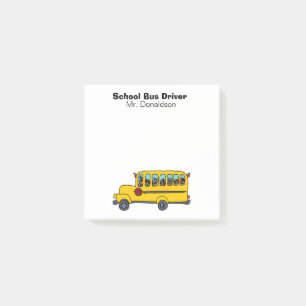 Gul skolbusschaufförgillande 3x3 post-it block
