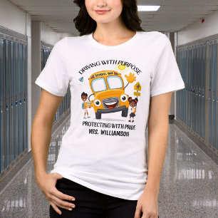 Gul skolbussförare t shirt
