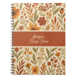 Gul skörd botanisk receptbok + Namn Anteckningsbok