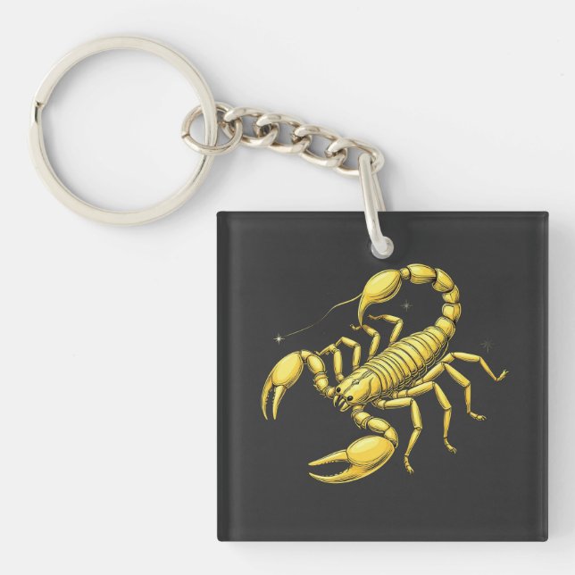Gul Skorpion Zodiakdesign med Ornament (Framsidan)