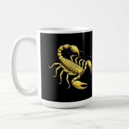 Gul Skorpion Zodiakdesign med Ornament Kaffemugg