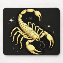Gul Skorpion Zodiakdesign med Ornament Musmatta