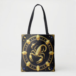 Gul Skorpion Zodiakdesign med Ornament Tygkasse