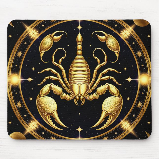 Gul Skorpion Zodiakdesign Musmatta (Framsidan)